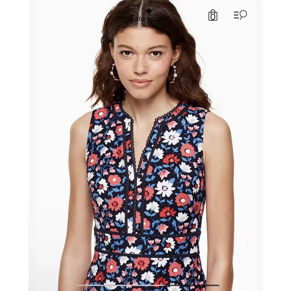 Kate Spade Shore Thing Daisy Jacquard Sheath Dress Womens‎ Size 14